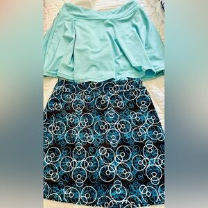 Ekouaer Womens Athletic Skort Set 2pk Small Blue‎ Geometric Tennis Golf Skirts